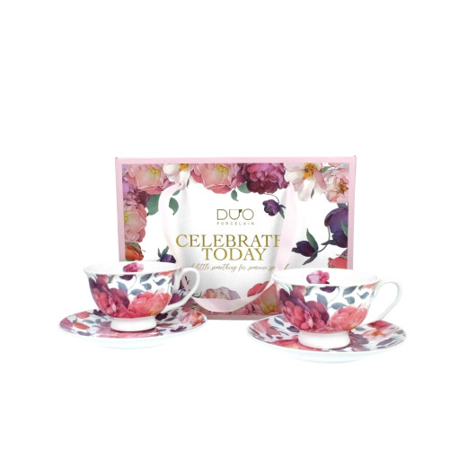 Šalica tanjurić set 2/1 porculan Spring roses white