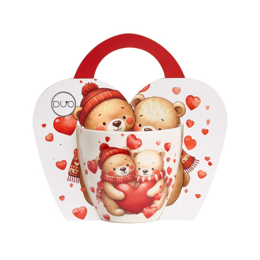 Šalica BEAR WHIT HEARTS 0,46L Porcelan DRŽAČ